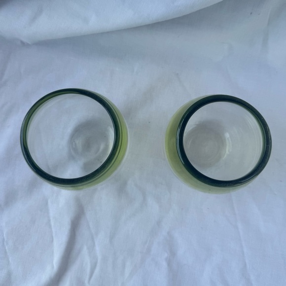 Green Handblown Lowball Cocktail Glasses - Picture 2 of 5